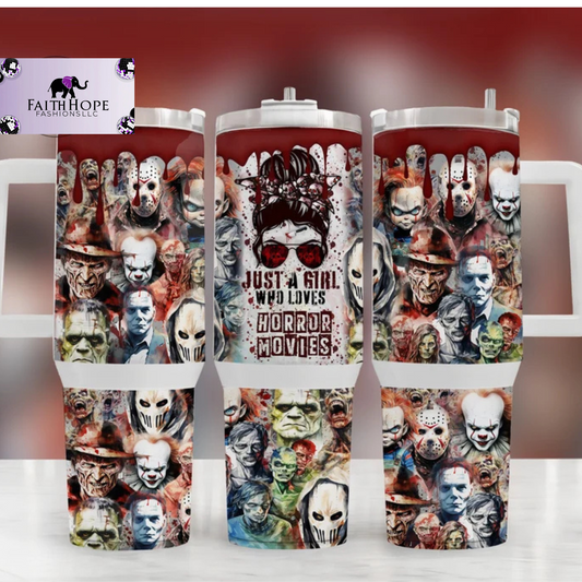 Just A Girl Who Loves Horror Characters 40oz Tumbler
