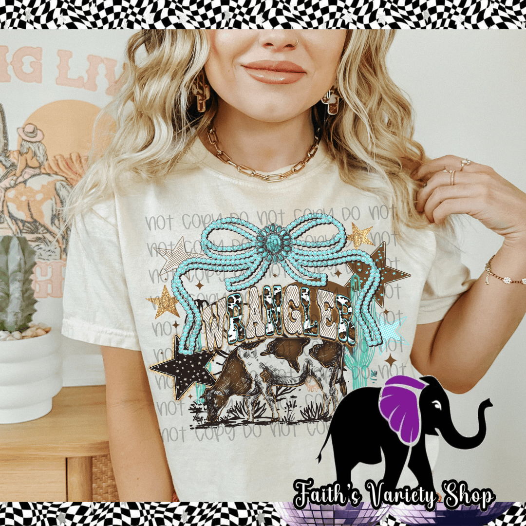 Bow Wrangler with Cow Apparel