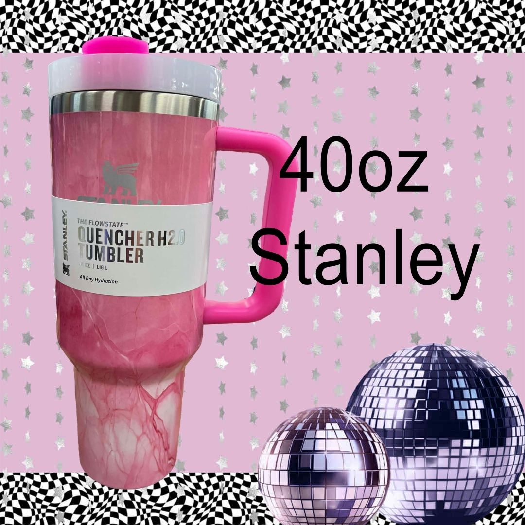 Pink Marbled Stanley 40oz Tumbler