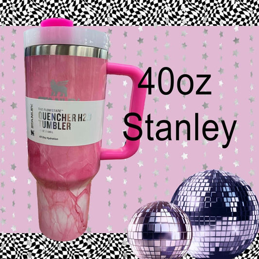 Pink Marbled Stanley 40oz Tumbler