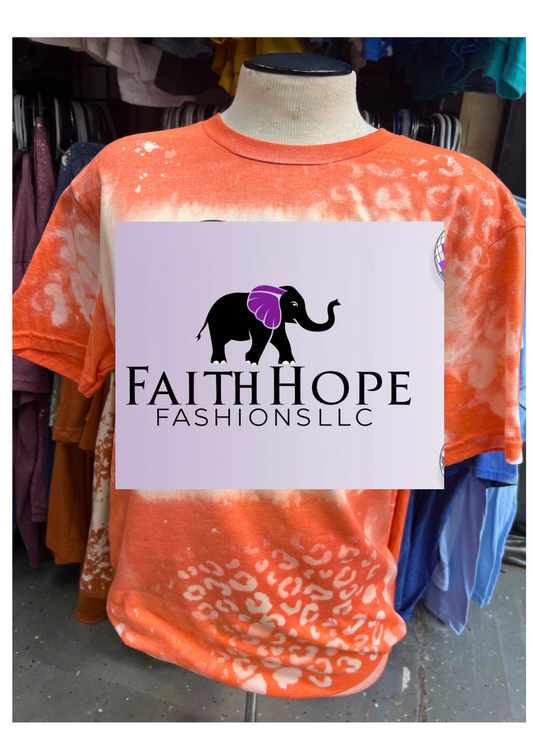 THESE CHEETAH ORANGE BLANK BLEACHED T-shirts