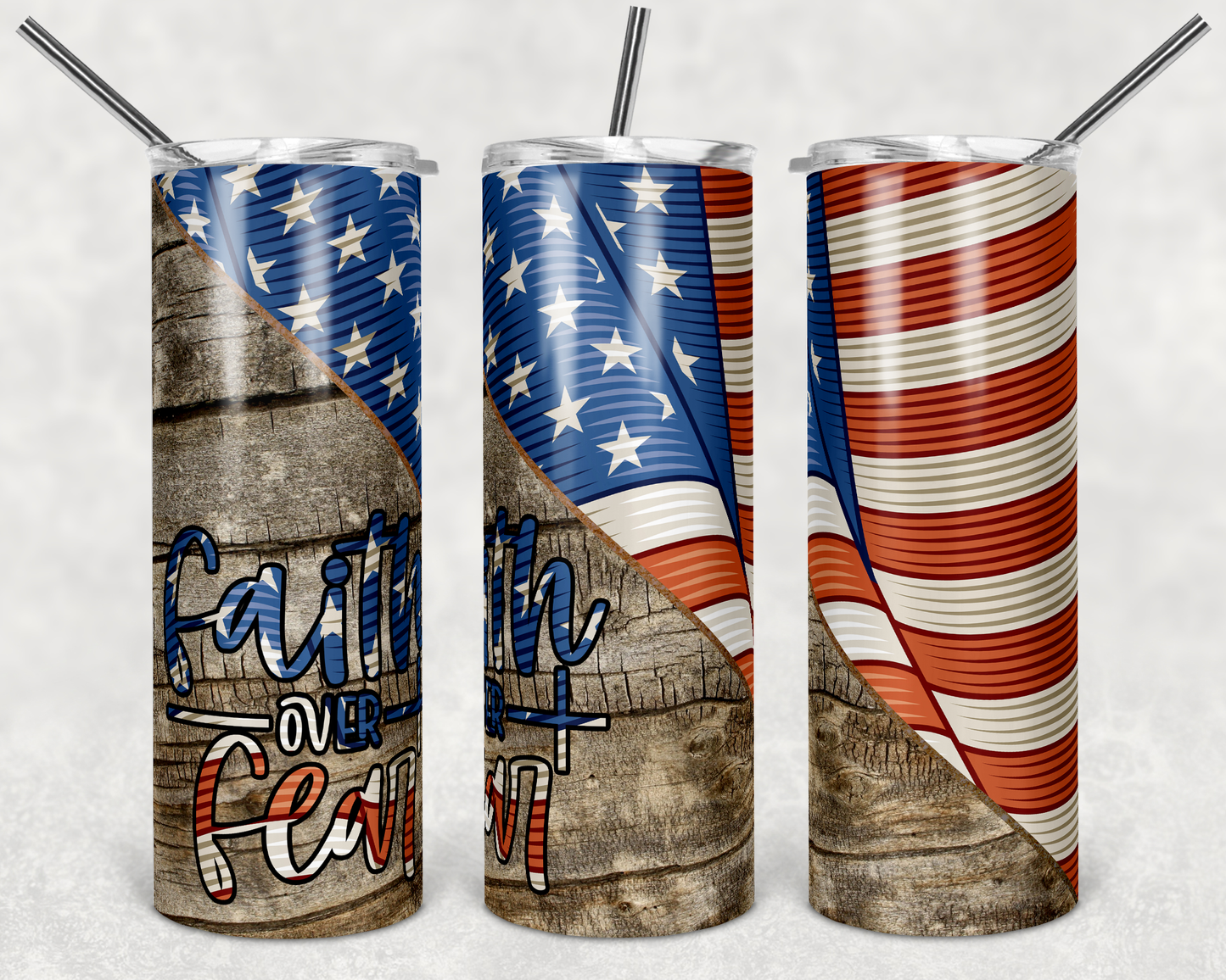 Vintage Flag Faith Over Fear Drinkware