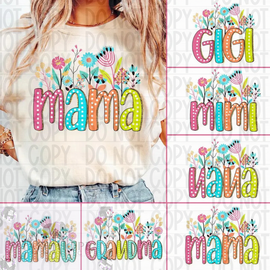 Mama with floral Shirts