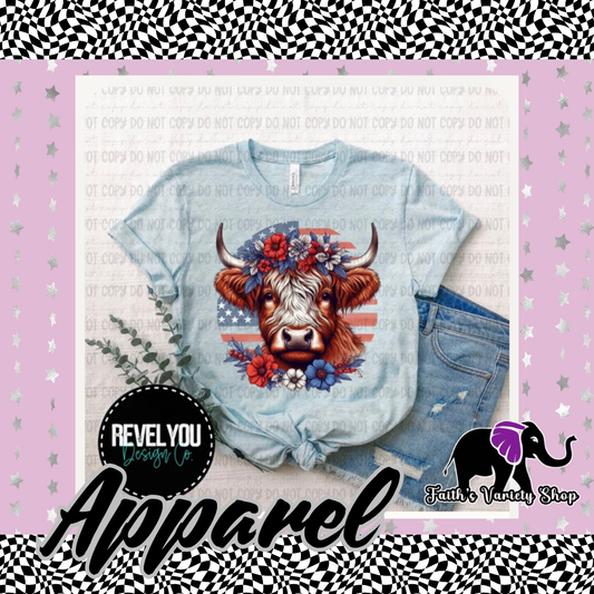 America Highland Cow Apparel