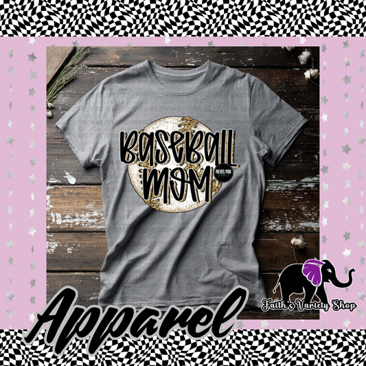 Baseball Mom With Gold Outline Apparel