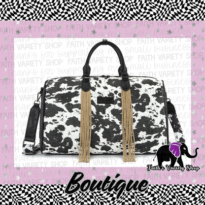 Cow Print Duffle Bag
