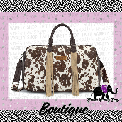 Cow Print Duffle Bag