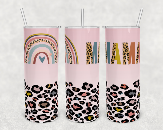 Pink Cheetah Print Mama Tumbler