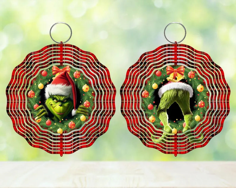 Green Guy Plaid Wind Spinner