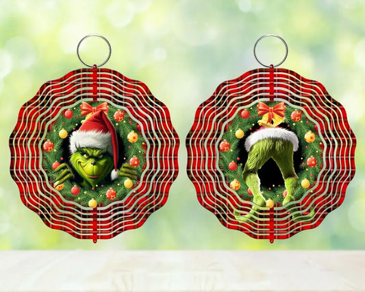 Green Guy Plaid Wind Spinner