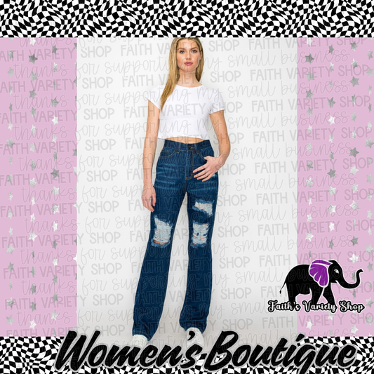 Juniors Dark Washed Ripped Jeans