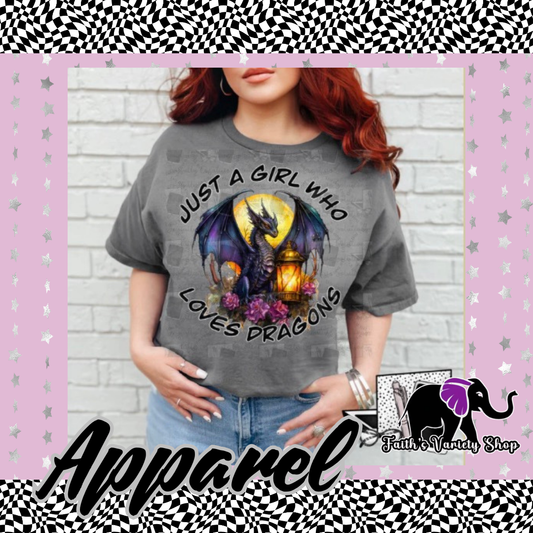Just A Girl Who Love Dragons Apparel