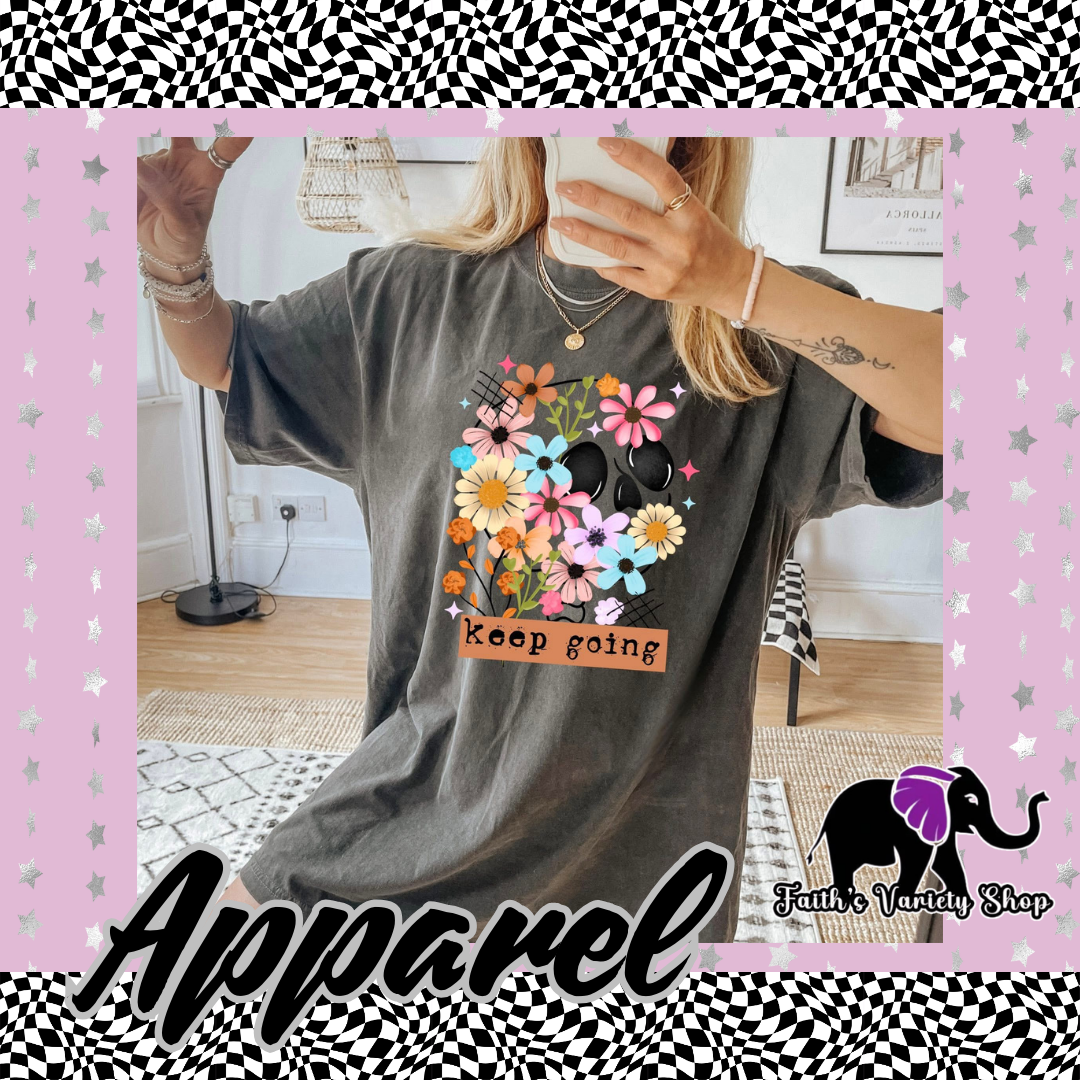Keep Going Floral and Skelly Apparel