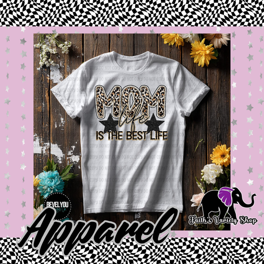 Leopard Mom Life With Gold Outline Is The Best Life Apparel
