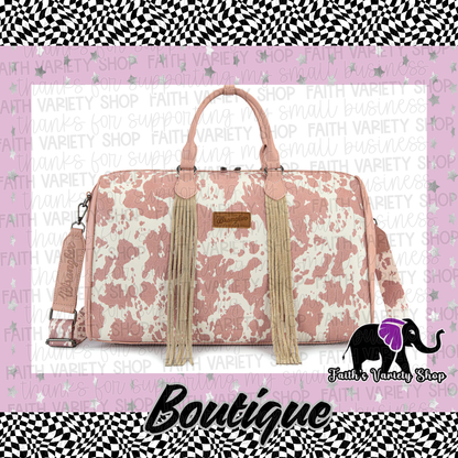 Cow Print Duffle Bag