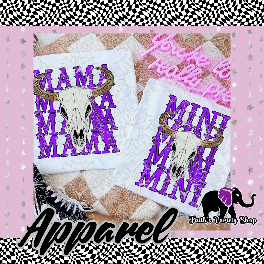 Purple Bull Mama and Mini Apparel